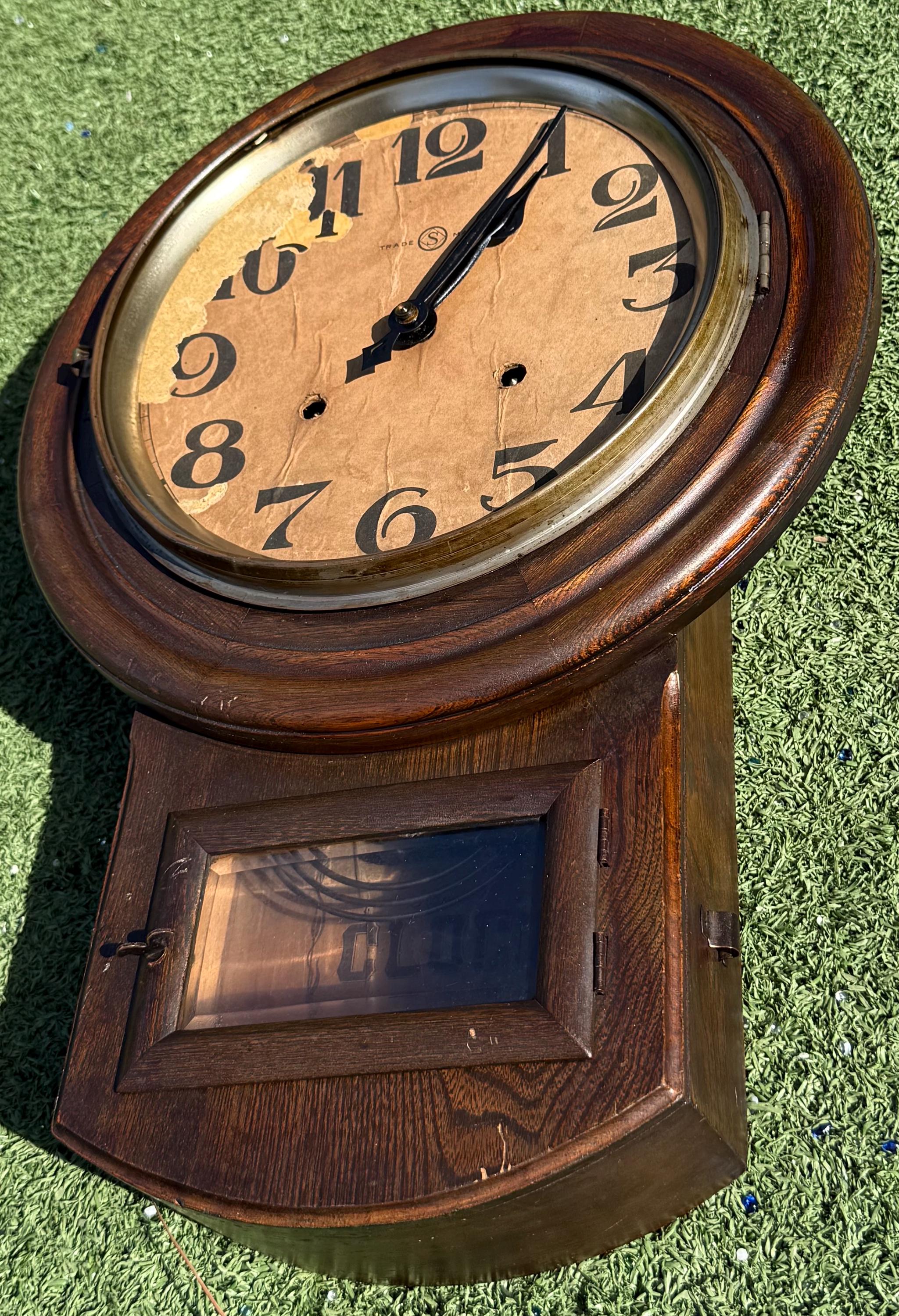 Antique Seikosha Wall Clock 20” | Japanese Export | Paper Dial