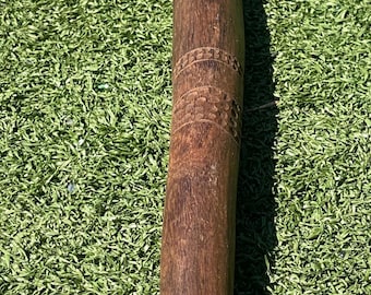 Authentic Mid-Century Australian Aboriginal Carved Wooden Club – 26” Tribal Artifact