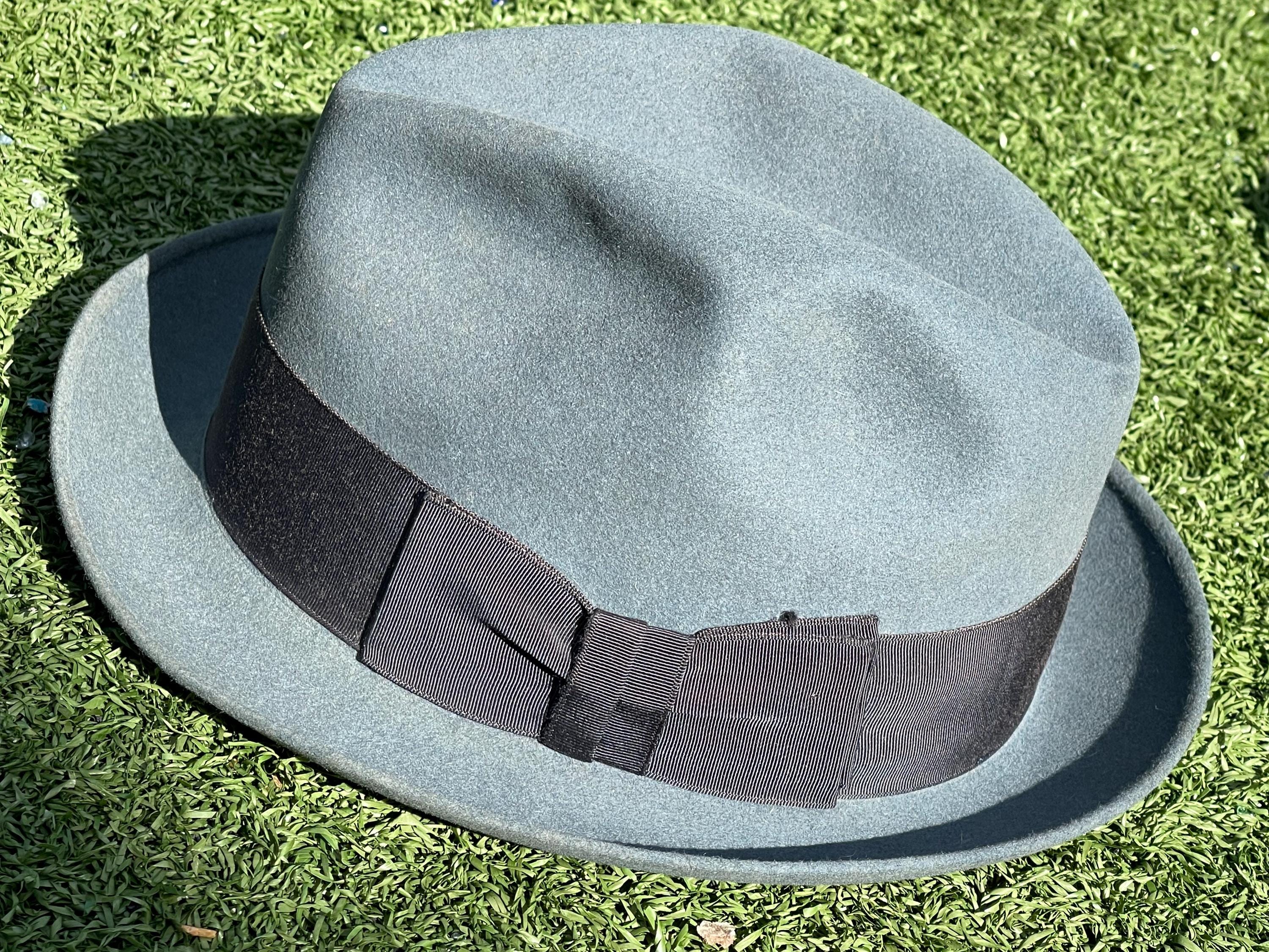 Vintage Knox Flying Cloud Fedora Hat 7 1/8 Fine Fur Felt Gray With