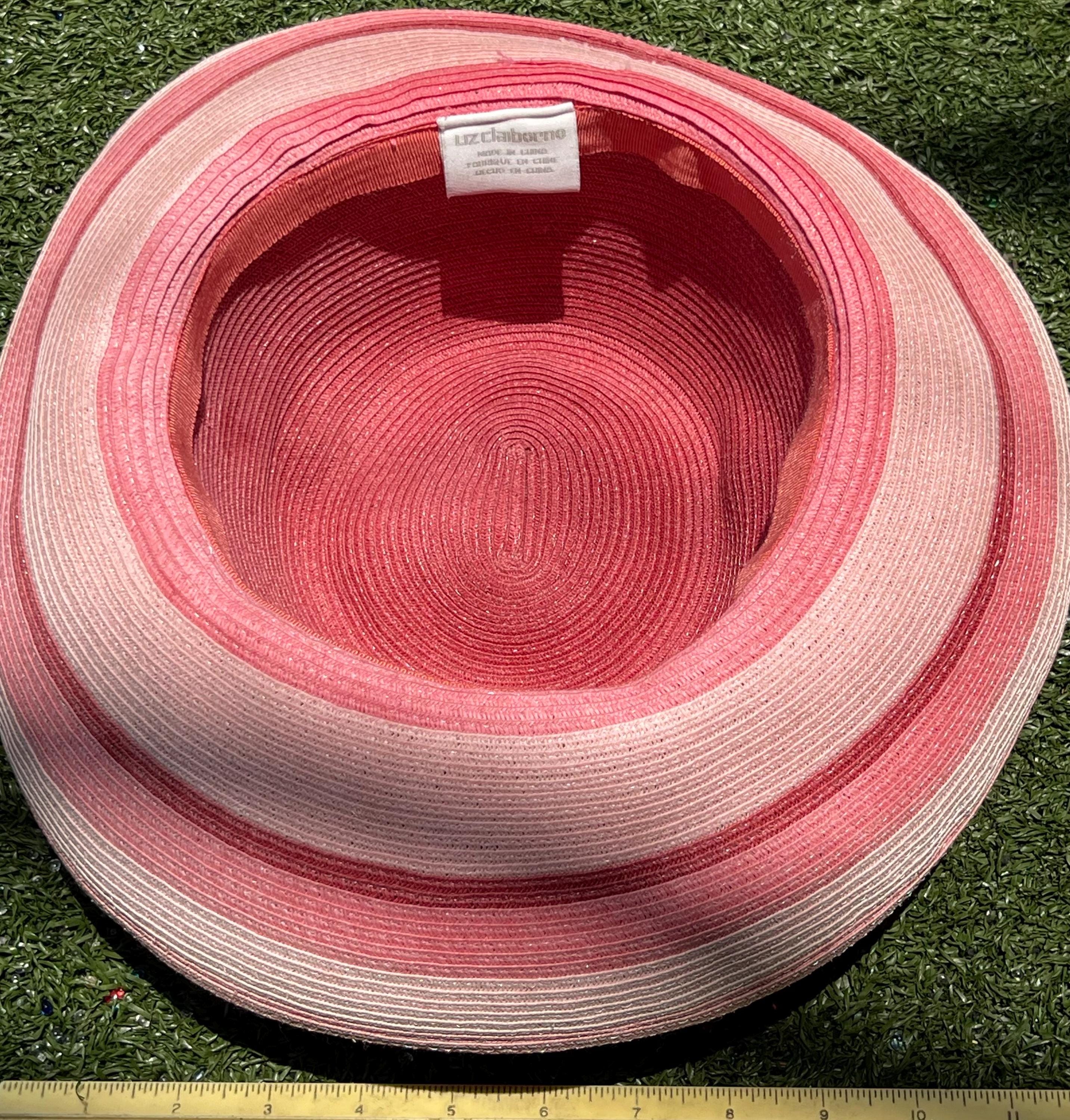 Vintage-Inspired Straw Sun Hat – Reddish Pink Band | Wide Brim Resort / Garden Natasha 7 main image 3