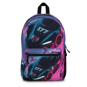 Kids Backpack | Boys or Girls School Bookbag | Back to School Car-Themed Bag | Toddler or Student Backpack Gift-Race Car theme backpack