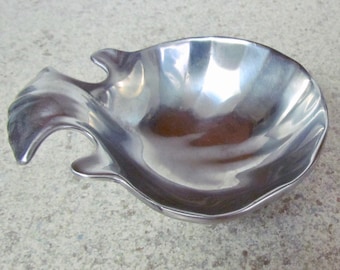 Vintage Bruce Fox Design Pewter/Aluminum Fish Shaped Bowl