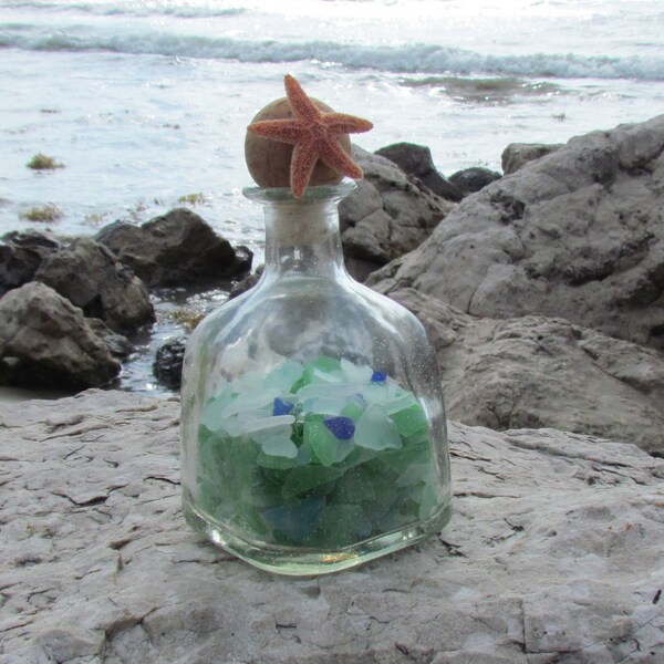 Reserved for Angela White Genuine Sea Glass in a Bottle