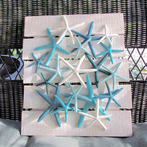 Starfish Wall Hanging, Coastal Decor, Collage