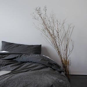 Queen bedding set, Cotton bed linen, Washed cotton fabric, Queen flat sheet, Queen fitted sheet, Soft cotton bedding, Natural bed set