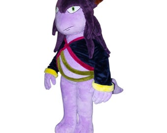 Peluche a forma di creatura viola scuro, bambola fantasy fatta a mano, figura di peluche morbida, regalo per giocatori, 40 cm