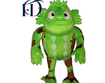 Gilbert Plush: Handmade Wallykazam Inspired Soft Toy, 70cm