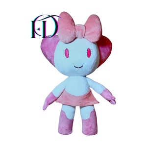 Pink Robot Girl-Inspired Plush Toy – Handmade Soft Plushie, 40cm – Cute Futuristic Fan Art Gift