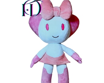 Pink Robot Girl Plushie: Handmade Fleece Toy, Sci-Fi Fan Art