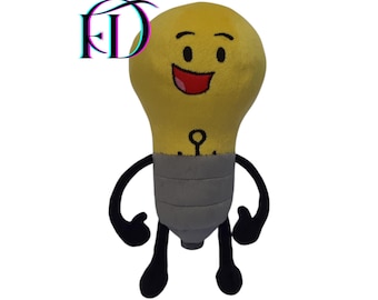 Lightbulb Plush Toy • Handmade Soft Stuffed Toy Inspired by Inanimate Insanity Character • 40 cm
