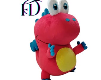Pelúcia Dragão Vermelho Artesanal: Animal de Pelúcia Kawaii, 30 cm