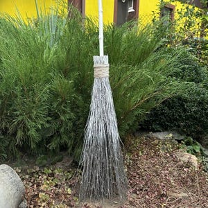 White  Witch Broom, Halloween besom, Halloween Broom, Wedding Broom, Witch Broom Decor, Handmade Broom