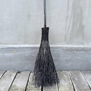 Black Witch Broom, Halloween besom, Halloween Broom, Wedding Broom, Witch Broom Decor, Handmade Broom