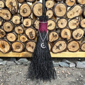 Black Witch Broom, Halloween besom, Halloween Broom, Wedding Broom, Witch Broom Decor, Handmade Broom