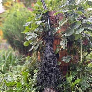 Black Witch Broom, Halloween besom, Halloween Broom, Wedding Broom, Witch Broom Decor, Handmade Broom