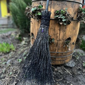 Black Witch Broom, Halloween besom, Halloween Broom, Wedding Broom, Witch Broom Decor, Handmade Broom