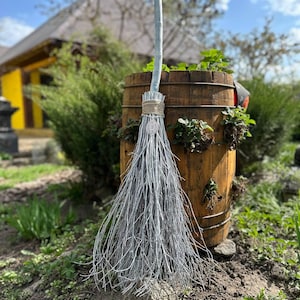 White and Silver Birch Broom, Besom, Birch Broom, Natural Witch Broom, Wizard Broom, Halloween broom, Decorative Broom, Wedding Broom