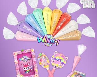 9 Pack 100g Decoden Cream Glue Set: 9 Rainbow Colors with Piping Tips