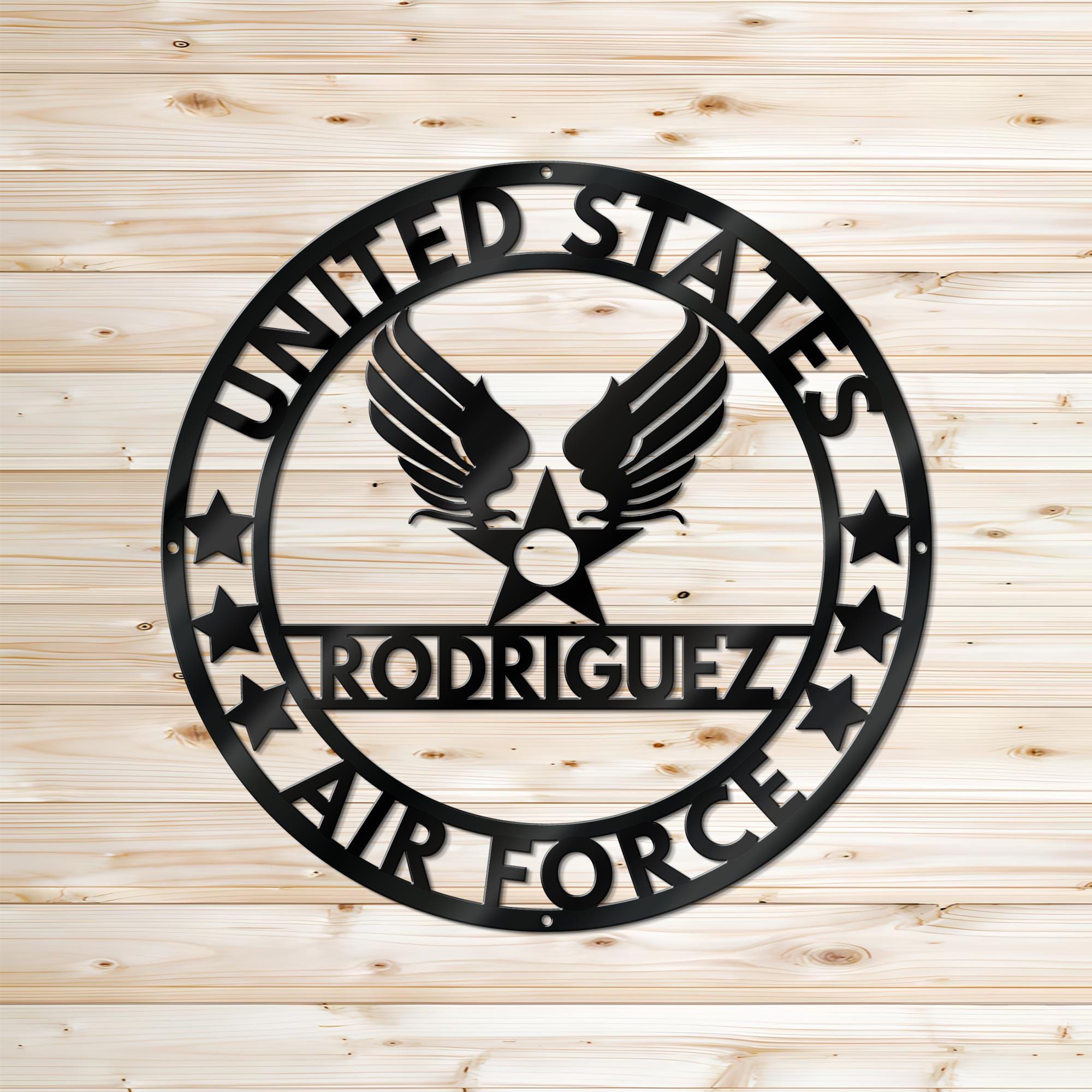 Personalized USAF Air Force Metal Wall Sign Custom Military Decor ...