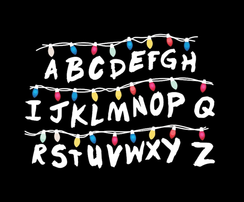 Stranger Things SVG PNG Fuente Del Alfabeto De Luces Navide as stranger-things-svg-png-fuente-del-alfabeto-de-luces-navide-as