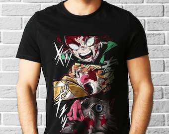 T-shirt anime Kimetsu no Yaiba pour tueuse de démons Comfort Colors, t-shirt graphique anime Tanjiro, Zenitsu et Inosuke, chemise Kimetsu no Yaiba, cadeau Otaku