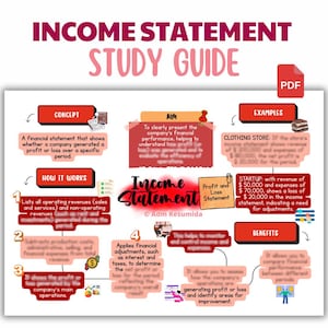 Income Statement Study Guide for Business Students | Visual Study Notes PDF