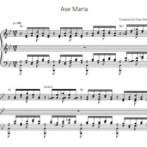 Ave Maria - Intermediate Piano Sheet Music 11 pages