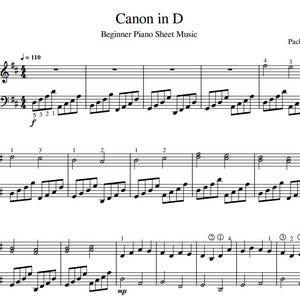 Canon in D – Beginner Piano Sheet Music (Digital Download PDF)