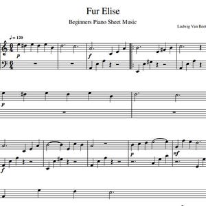Fur Elise - Beginner Piano Sheet Music
