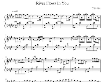 Yiruma - El río fluye en ti - Partitura de piano de nivel intermedio