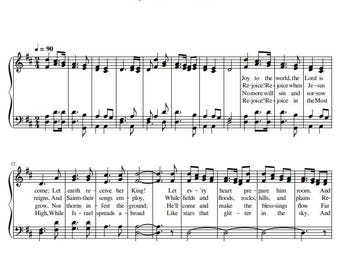 Alegría al mundo - Partitura navideña para piano para principiantes (1 página)