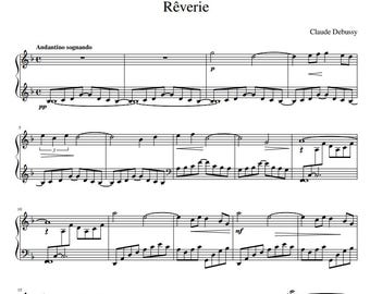 Debussy Reverie - Partitura para piano de nivel intermedio