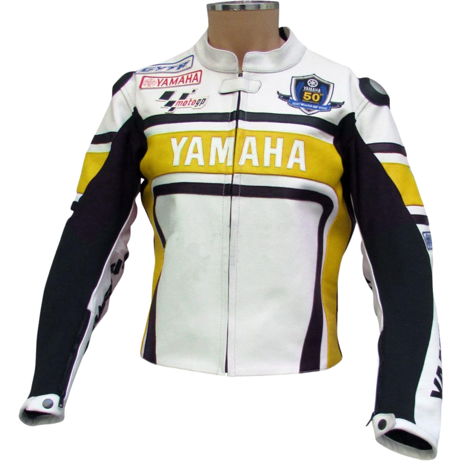 Yamaha Racing Jacket Yellow Motogp Leather Coat Men's Biker
