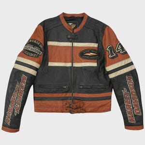 Vintage Harley Davidson Leather Biker Jacket racing jacket
