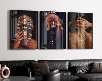 Black Man Wall Art, African American Artwork, Luxury Black Art Print, Stylish Modern Wall Art,Hypebeast Black Man Wall Art, Digital Download