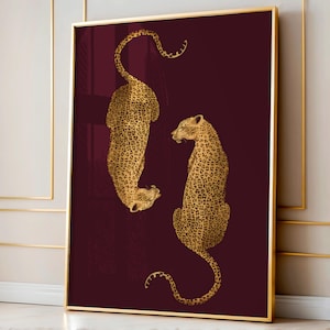 Muurkunst met luipaardprint: trendy appartementdecor (digitale download)