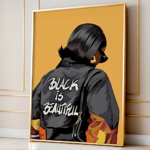Black Girl Decor, Black is Beautiful, Melanin Wall Art, Fashion Poster, Black Girl Wall Art, Printable Black Art, Digital Download