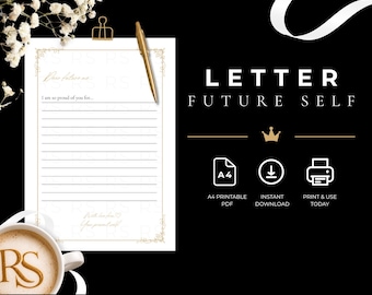 Letter to My Future Self Printable | A4 Self-Reflection Letter Template | Personal Growth Keepsake | Instant Download PDF