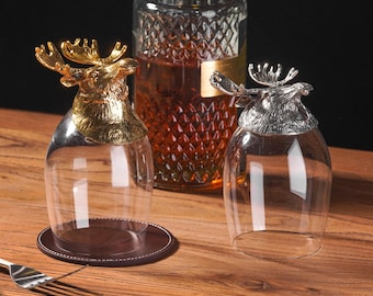 Handmade Stag Horn Drinking Glasses – Unique Deer Wine Tumbler, Old-Fashioned Barware Decor, Hunting Glass Gift for Him