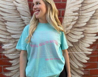 Camiseta gráfica "Mental Health Matters" - Camiseta de colores cómodos para concienciar sobre la salud mental