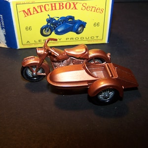 Vintage Matchbox Lesney No. 66 Harley Davidson & Sidecar