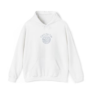 Embroidered Catch the Tide Wave Unisex Hoodie, Coastal Beach Sweatshirt, Coastal Clothing, Ocean Lover Gift, Nautical Apparel, Beachwear