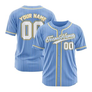 Personalized Baseball Jersey – Custom Team Name & Number Pinstripe Shirt for Men Women Youth