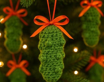 Lucky Christmas Pickle Ornament Häkelanleitung PDF | Nostalgische Nomaden Dekoration Anfängerfreundliches Tutorial | Sofortiger digitaler Download