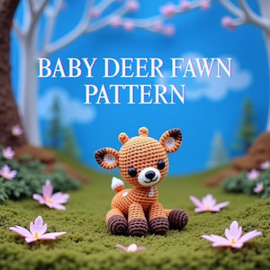 Bébé cerf faon amigurumi modèle au crochet PDF - animal de la forêt avec des taches - jouet de chambre de bébé forêt adapté aux débutants - téléchargement immédiat