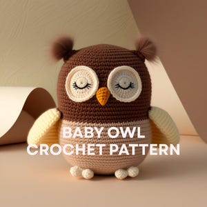 Baby Owl Crochet Pattern PDF - Woodland Amigurumi Stuffed Animal - Beginner Friendly Nursery Decor - Sleepy Owl Tutorial Instant Download