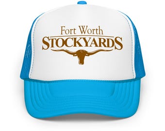 Fort Worth Vintage Style Stockyards Foam Trucker Hat Cap