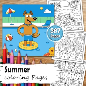367 Summer Coloring Pages – Fun in the Sun, Beach & Outdoor Activities – For Kids – PDF Download