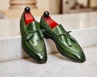 Ivan Troy Fred Green Oxford Leather Shoes for Mens - Etsy display picture 3