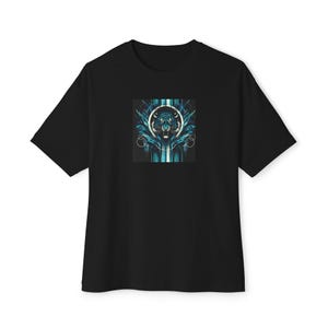 Black Boxy Tee with Graphics | Unisex Oversized T-Shirt, Casual Wear, Statement Tee, Gift for Him/Her, Street Style